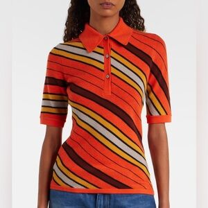 Acne Studios striped polo shirt $797 New with tag